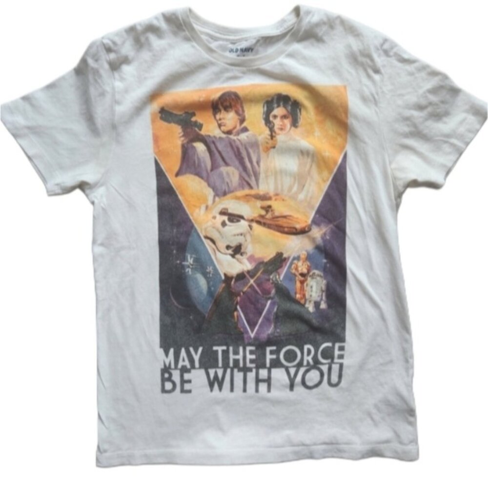 May the force be with you oversize XS White Graphic T-Shirt star wars‎